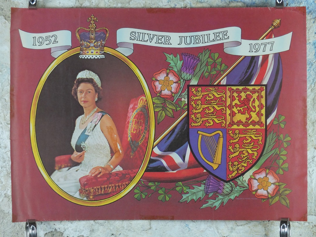 1978 Vintage Queen Elizabeth Silver Jubilee Poster, 1952-1978, Royal ...