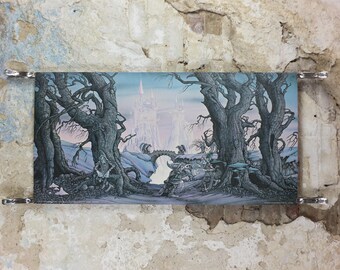 1977 Twelve Towers at Dawn Poster, GA37 squabbling goblins by Rodney Matthews, Big O Posters, fantasy wall art decor