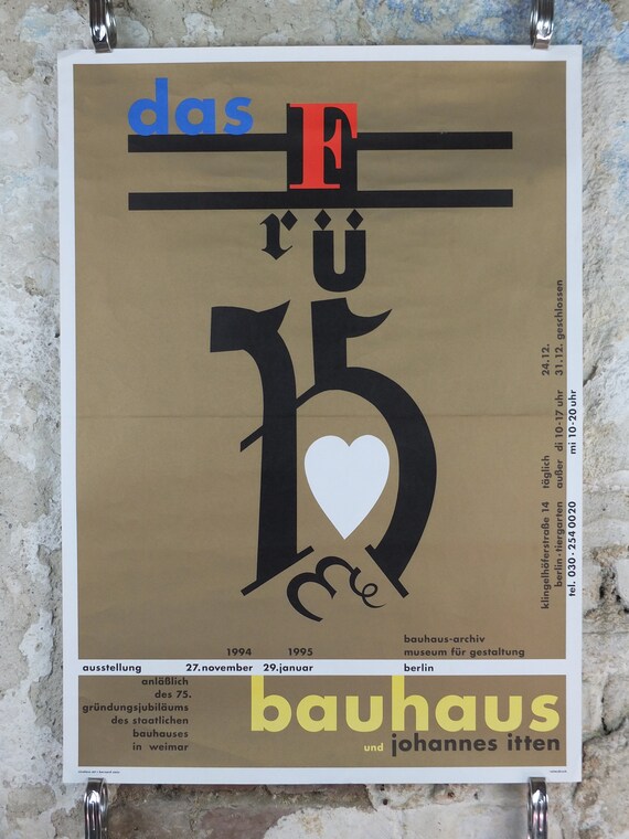 1994 バウハウス ポスター、ヨハネス イッテン「Das Frühe Bauhaus