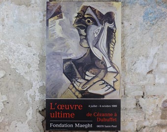 1989 Pablo Picasso Poster, Femme Assise 1971, Seated Woman, Fondation Maeght, Paris, Impression gallery exhibition, wall art decor