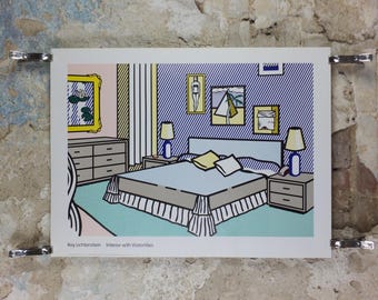 2000 Roy Lichtenstein Poster, Interior with Waterlilies 1991, Tate Gallery, London, Pop Art artist gallery exhibition, wall art decor