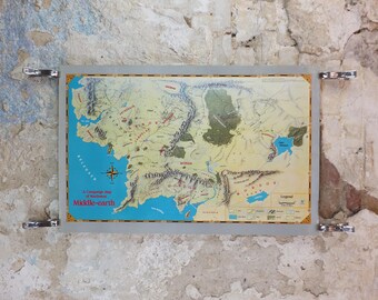 1989 Campaign Map of North West Middle Earth Poster, J.R.R. Tolkien, by Eric Hotz Peter Fenlon, Lord of the Rings, Hobbit, fantasy wall art