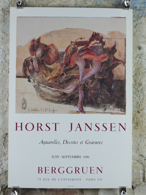 1981 Horst Janssen Poster, Dried Lillies, Amazing Condition