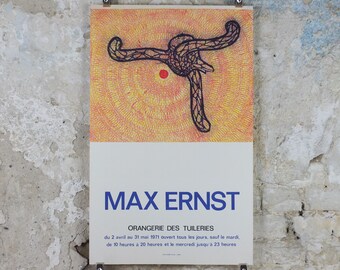 1971 Max Ernst Poster, Pour l'Orangerie 1971, For the Orangerie, Tuileries dada expressionism, artist gallery exhibition wall art decor