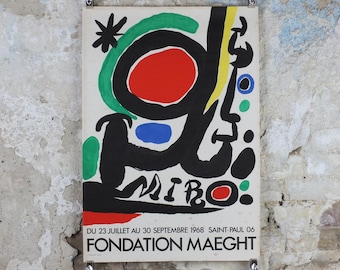 1978 Joan Miro Poster, from Galerie Maeght, Paris, Surrealism, Fauvism, expressionism, gallery exhibition wall art decor