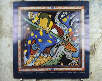 1988 Wassily Kandinsky Poster, St George I 1911, abstract art and expressionism, gallery exhibition wall art decor
