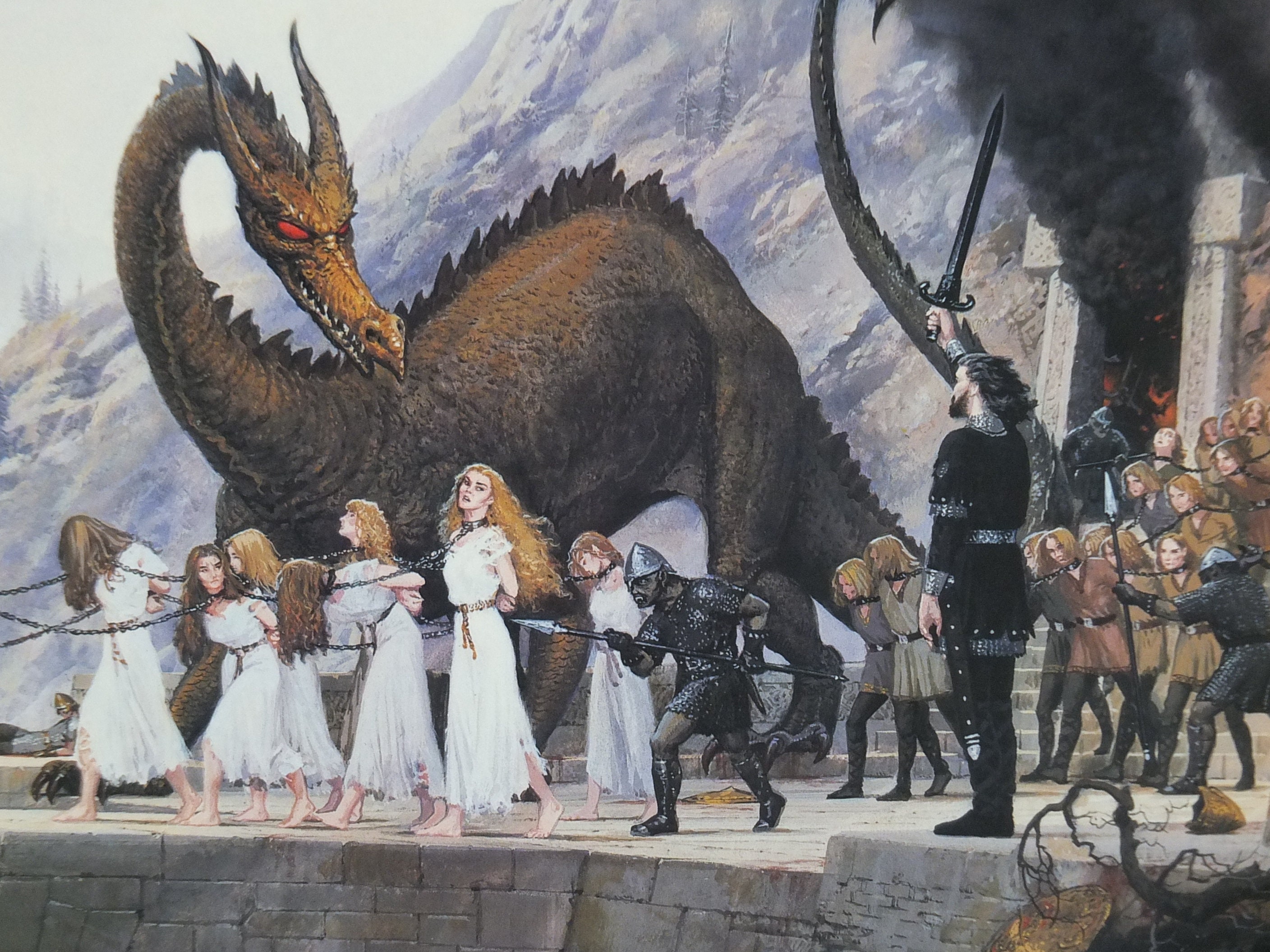 1998 Tolkien Silmarillion Poster the Sack of Nargothrond by 