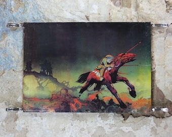 1972 Roger Dean Poster, Paladin - Charge, GA5, Yes, Big O Posters, fantasy landscape, progressive rock band, music wall art decor