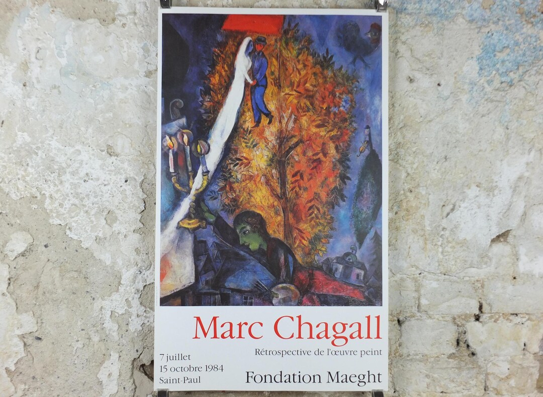 1984 Marc Chagall Poster, the Tree of Life 1948, L'arbre De Vie, Cubism ...