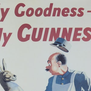 1990s My Goodness My Guinness Poster, from Guinness Museum, By John Gilroy 1942, kangaroo, joey and zookeeper, Wall art retro decor image 6
