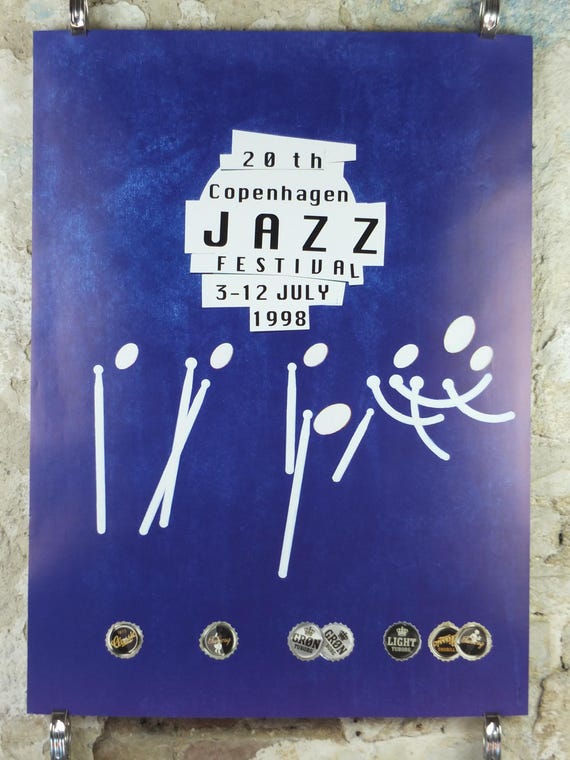 1998 Copenhagen Jazz Festival Poster, Abstract and Tuborg Beer, by