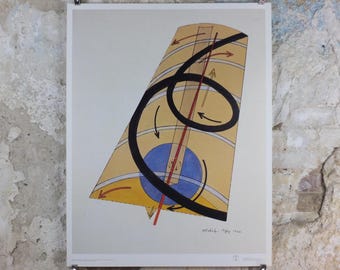 1988 Bauhaus Poster, Laszlo Moholy Nagy, Kinetic-Constructive System, K VII, Kinetisch-Konstruktives System, exhibition, wall art decor
