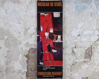 1972 Nicolas de Stael Poster, Parc des Princes 1952, Fondation Maeght, Abstract Expressionism, artist gallery exhibition wall art decor