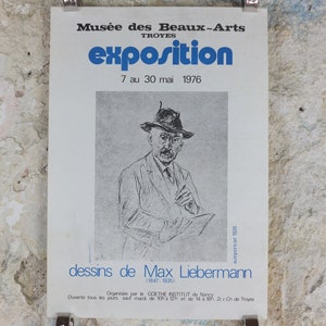 1976 Max Liebermann Poster, Self Portrait 1926, Berlin Secession expressionist, artist gallery exhibition, wall art decor