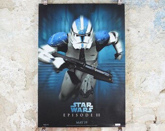 2005 Stormtrooper Poster, Vintage Star Wars Trilogy, Revenge of the Sith, Lucasfilm, wall art film memorabilia