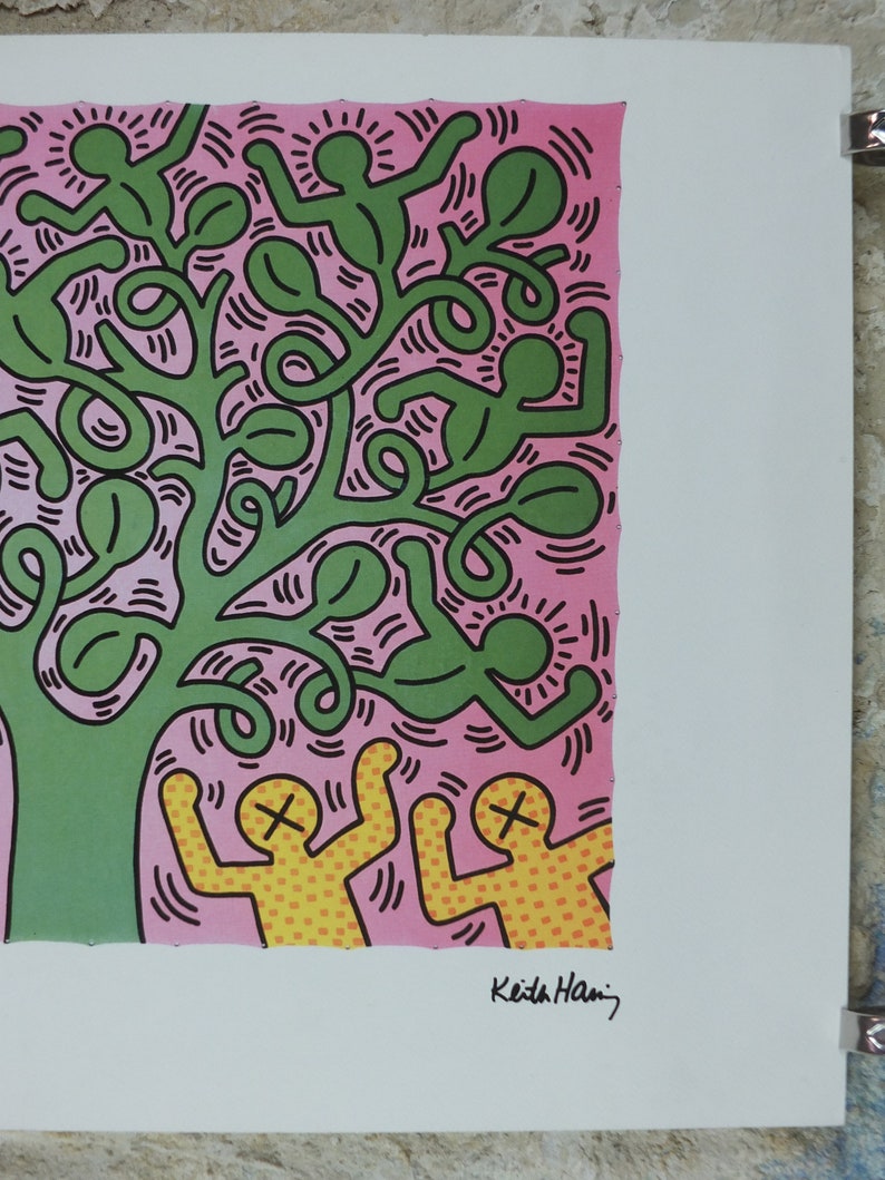 1990 Keith Haring Poster Tree of Life Limited Edition of - Etsy UK