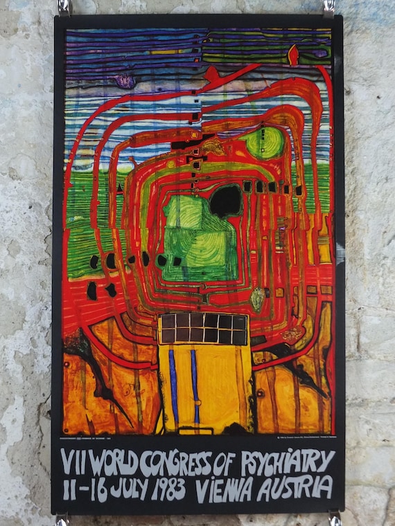 1984 Friedensreich Hundertwasser Poster, Hommage Au Tachisme, 1983