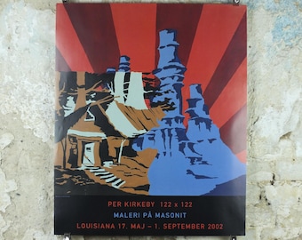 2002 Per Kirkeby Poster, Without Title 1967, Painting on Masonite, Louisiana Museum of Modern Art,  gallery exhibition wall art decor