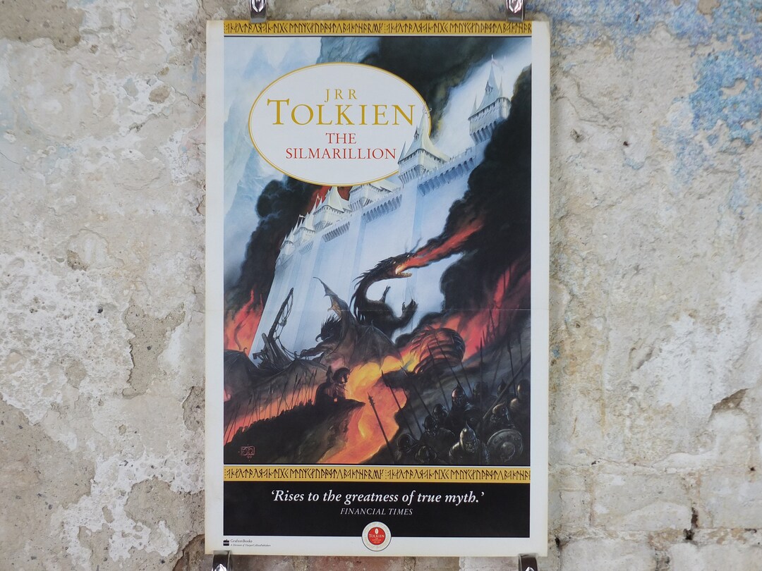1992 Vintage Tolkien Centenary the Silmarillion Poster, the Fall