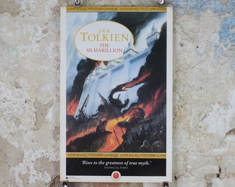 1992 Vintage Tolkien Centenary The Silmarillion Poster, The Fall of Gondolin, John Howe, illustration print wall art decor