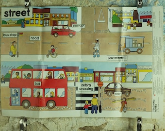 Vintage Street Traffic Safety Poster, Royal Society of the Protection from Accidents RoSPA, early years wall art 1970s