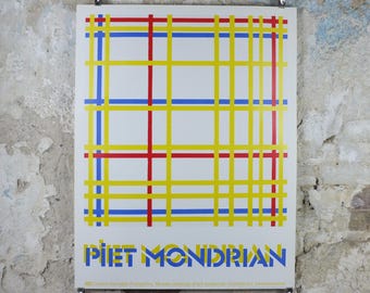 1985 Piet Mondrian Poster, New York 1 1942, Dutch abstract, De Stijl The Style, Neoplasticism, Exhibition wall art decor