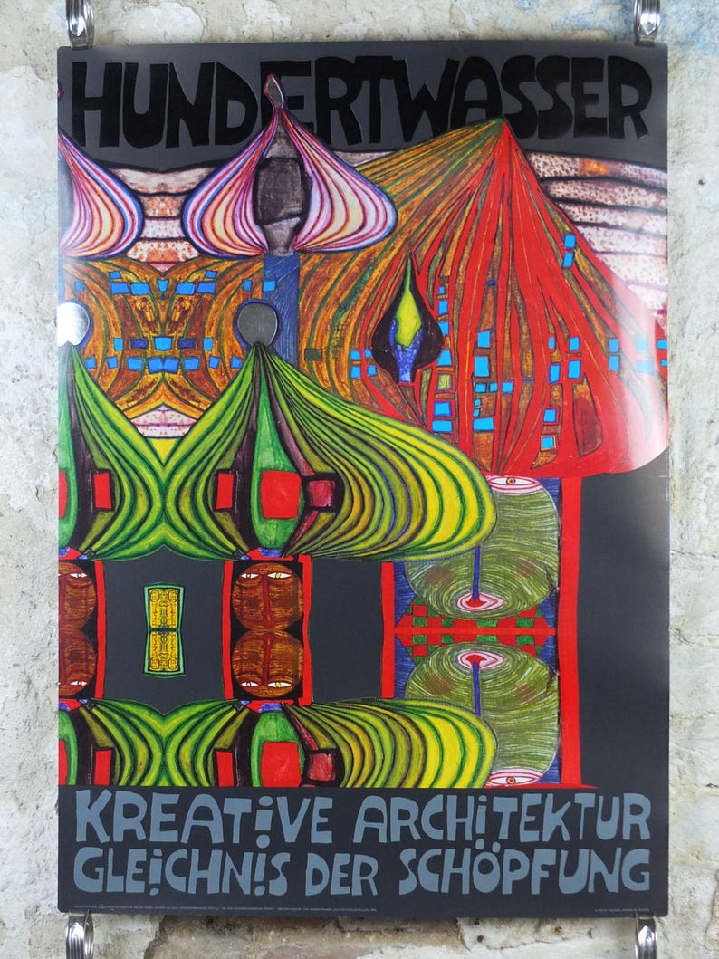 1992 Friedensreich Hundertwasser Poster, Creative Architecture in ...