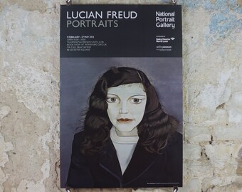 2012 Lucian Freud Poster, Girl in a Dark Jacket 1947, National Portrait Gallery, Figurative Realism, gallery exhibition, wall art decor