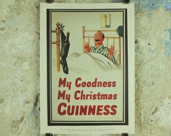 Poster My Goodness My Guinness, par John Gilroy 1937, My Goodness My Christmas Guinness, campagne publicitaire, art mural rétro des années 1990