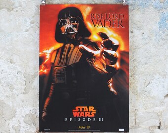 2005 Darth Vader Poster, Vintage Star Wars Trilogy, Revenge of the Sith, Lucasfilm, wall art film memorabilia