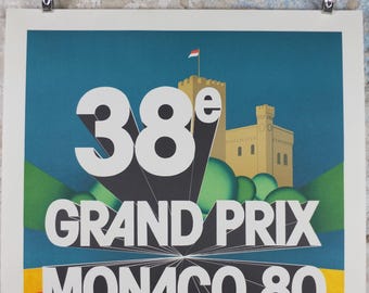 Affiche du 38ème Grand Prix de F1 de Monaco / 1980 / 87 X 60