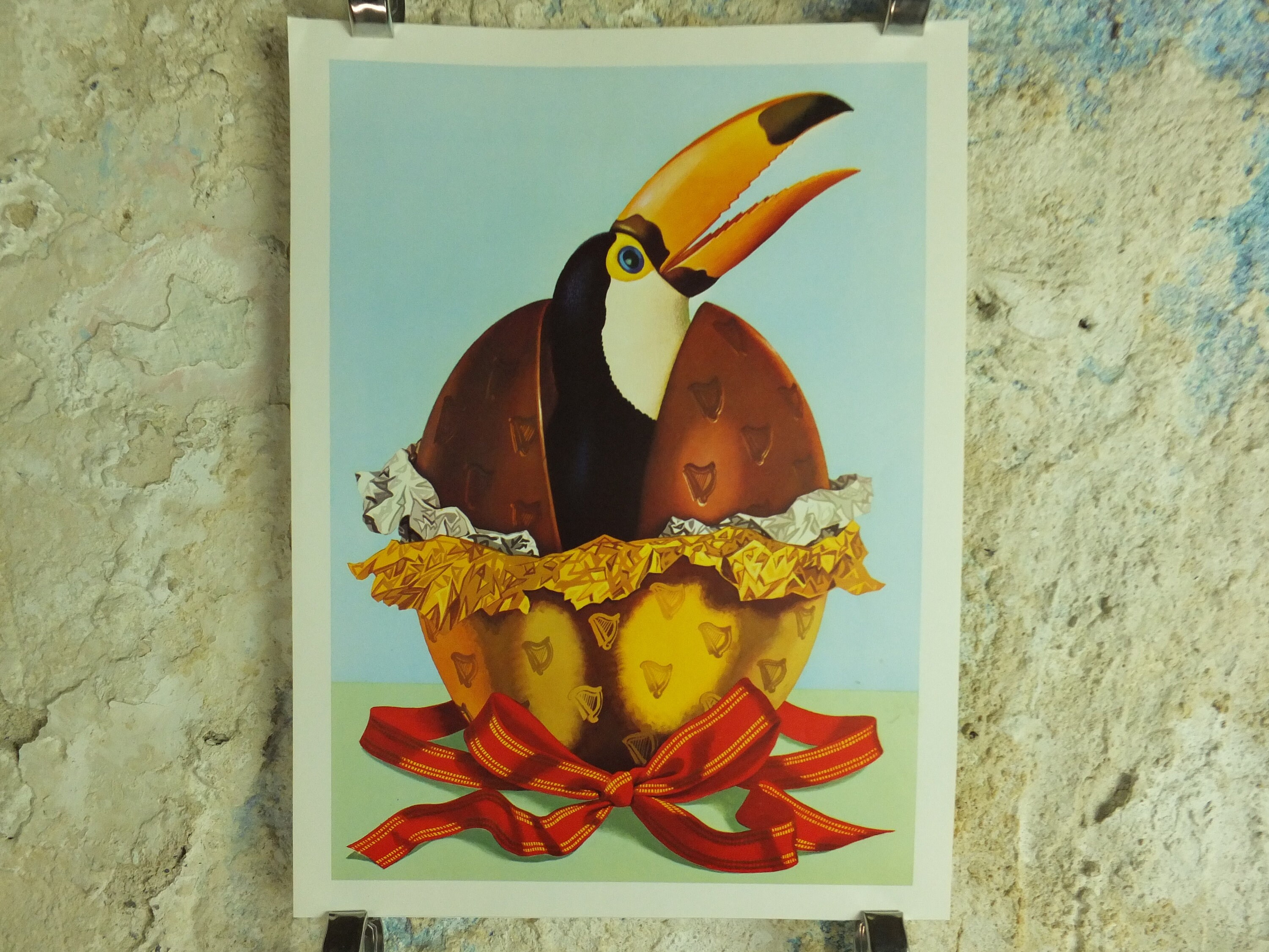 Original Vintage Guinness Toucan Poster, advertising, Easter Egg 