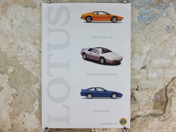 2000s Lotus Poster, Showing Sports Cars Esprit S1, Esprit X80