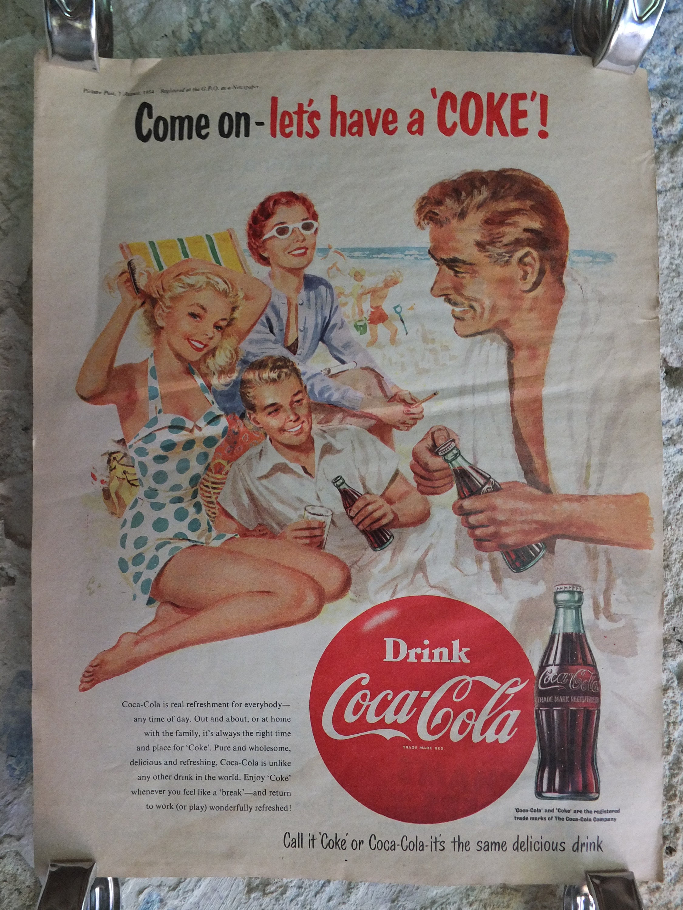 Vintage Cocacola Coke Poster Coca Cola Etsy