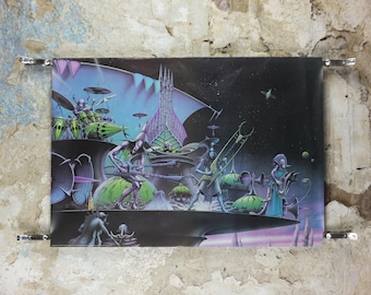 1987 Hawkwind Out of the Shadows Poster, by Rodney Matthews, Encore at the end of Time, 2849, Wizards & Genius, music wall art decor