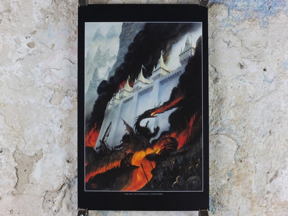 1999 Tolkien Silmarillion Poster, the Fall of Gondolin, by John