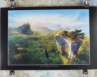 A Song for Arbonne Poster, by John Howe, Fantasy, Guy Gavriel Kay books, arch, Blaise of Corannos, illustration print, wall art decor
