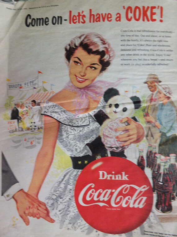 希少【COCA’COLA】VINTAGE ポスター チラシ 広告 50years Original Vintage Cocacola Coke Poster Advertising Coca Cola