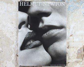 1982 Helmut Newton Poster, The Kiss, Le Baiser, Bordighera, Editions du Desastre, Photography, gallery exhibition, wall art decor