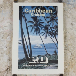 1980s P&O Travel Poster, Moments from the Peninsular and Oriental Steam Navigation Company Poster Collection, travel tourism, wall art decor