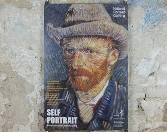 2005 Vincent Van Gogh Poster, "Self portrait in Felt Hat", National Portrait Gallery, Post-Impressionism gallery exhibition, wall art decor