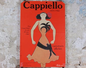 1981 Leonetto Cappiello Poster, The Father of Modern Advertising, Woman smiling in art nouveau style, wall art decor