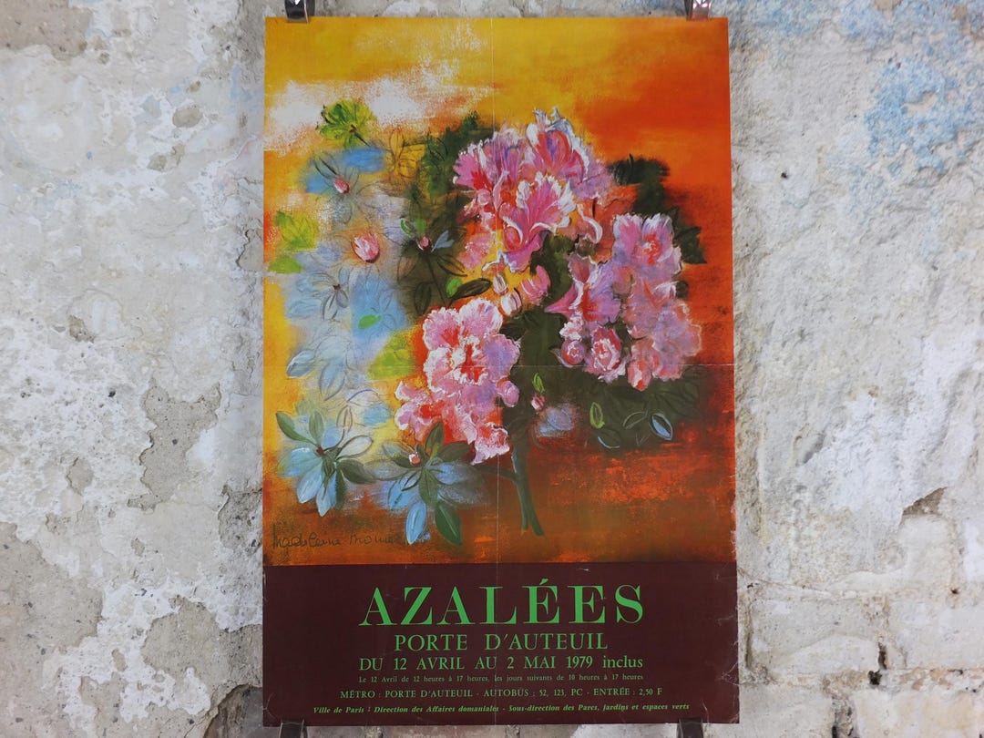 1979 Azaleas Poster, Azelees, Mairie De Paris Flower Show, Porte D ...