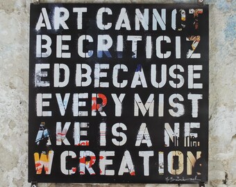 2012 Mr Brainwash Poster, Art cannot be criticized because every mistake is a new creation, Life is Beautiful, Pop Art exhibition, wall art