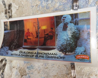 Original Vintage British Smirnoff Vodka London Underground Laminated Tube Poster travel transport advertising print wall art retro 1980s