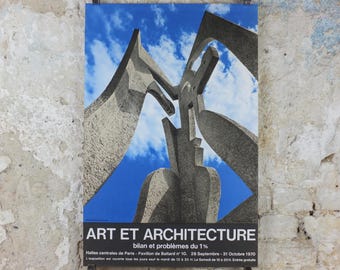 1970 Art & Architecture Poster, Modern Sculpture, Ministere d'Etat - affaires culturelles CNAC, artist gallery exhibition, wall art decor