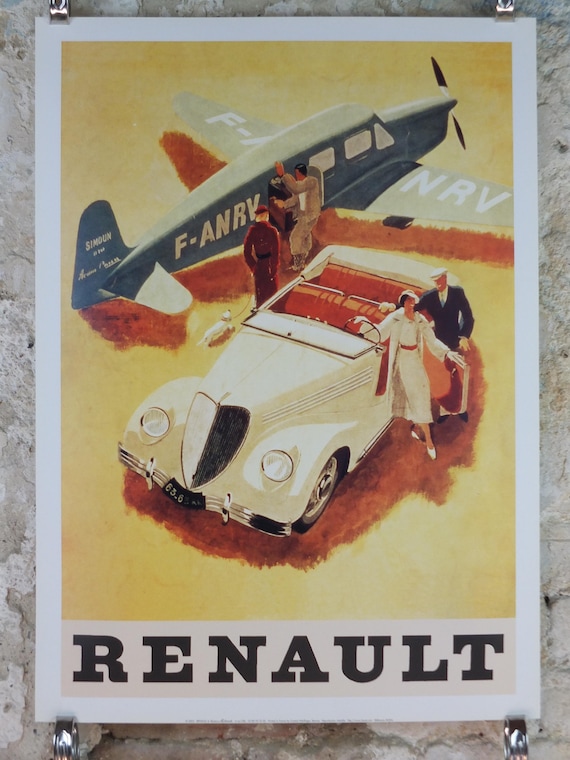 美術品・アンティーク・コレクション Renault 1930年代ヴィンテージ広告