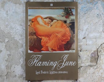 1998 Lord Frederic Leighton Poster, Flaming June, 19th century English painters, academisim art, artist gallery exhibition, wall art decor