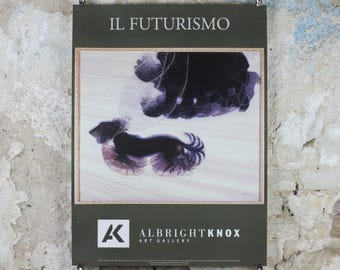 2004 Giacomo Bella Poster, Dynamism of a Dog on a Leash, Il Futurismo, dachshund futurism, Albright Knox gallery exhibition, wall art decor
