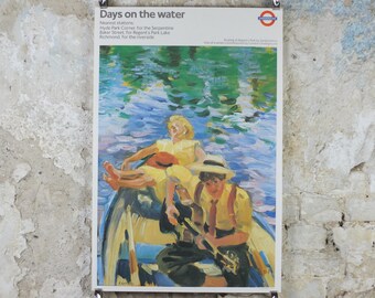 1989 Tube London Underground Poster, Days on the Water, Sandra Fisher, authentic London history, travel history, wall art decor